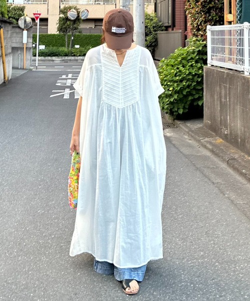 notch.（ノッチ）の「［高身長さんサイズ有］【notch. by KR 】フロント刺繍スキッパーワンピース（ワンピース・レディース・ネイビー/オフホワイト/ライトブルー/ブラック・TM/M）」の5枚目の写真