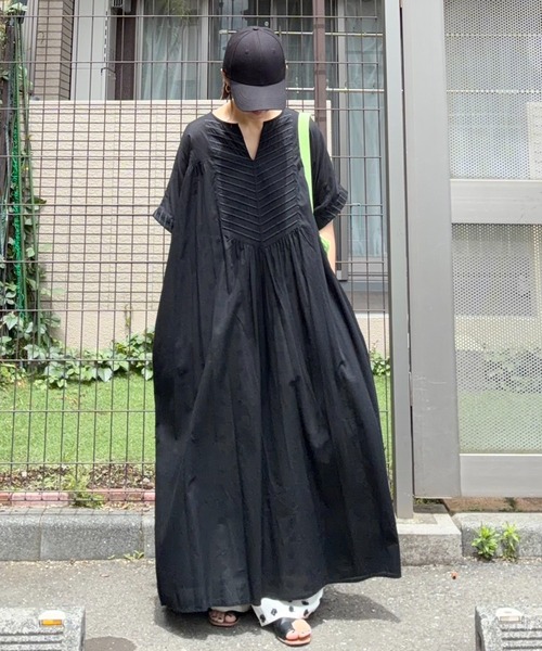 notch.（ノッチ）の「［高身長さんサイズ有］【notch. by KR 】フロント刺繍スキッパーワンピース（ワンピース・レディース・ネイビー/オフホワイト/ライトブルー/ブラック・TM/M）」の9枚目の写真