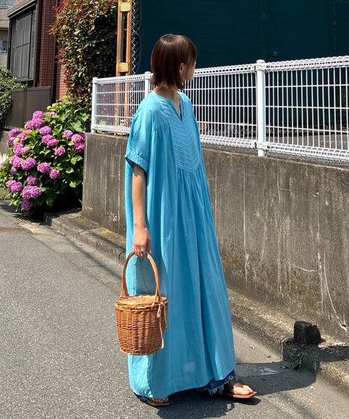 notch.（ノッチ）の「［高身長さんサイズ有］【notch. by KR 】フロント刺繍スキッパーワンピース（ワンピース・レディース・ネイビー/オフホワイト/ライトブルー/ブラック・TM/M）」の8枚目の写真