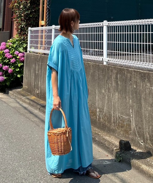 notch.（ノッチ）の「［高身長さんサイズ有］【notch. by KR 】フロント刺繍スキッパーワンピース（ワンピース・レディース・ネイビー/オフホワイト/ライトブルー/ブラック・TM/M）」の9枚目の写真