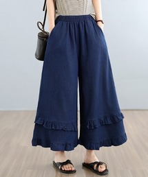 フリルデザインワイドパンツ