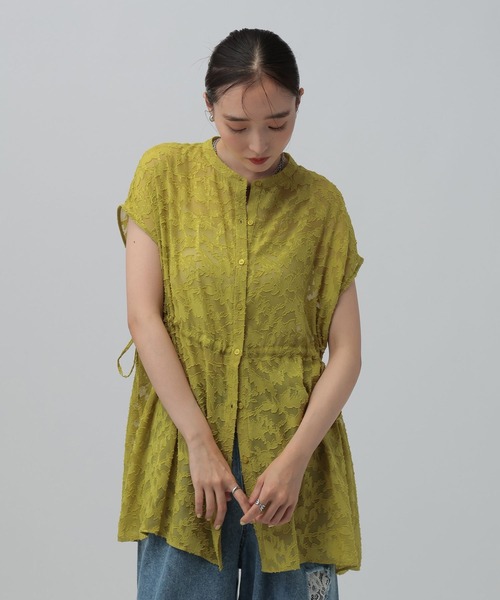 LEPSIM（レプシィム）の「ジャガードドロストノースリチュニック　859069（シャツ/ブラウス・レディース・オフホワイト/ブラック/グリーン系その他・FREE）」の21枚目の写真