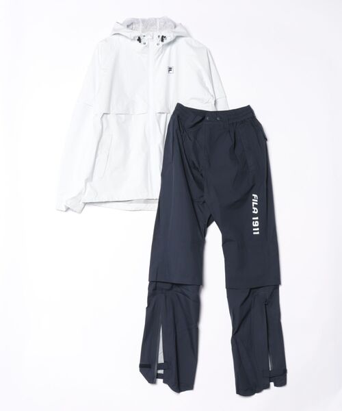 FILA GOLF(フィラゴルフ )の「【FILA GOLF:フィラゴルフ】レディースレインウェア 長袖・半袖2WAY仕様 ゴルフ 通勤 アウトドア(セットアップ・レディース・ホワイト/ネイビー・X-LARGE/LARGE/MEDIUM)」の6枚目の写真