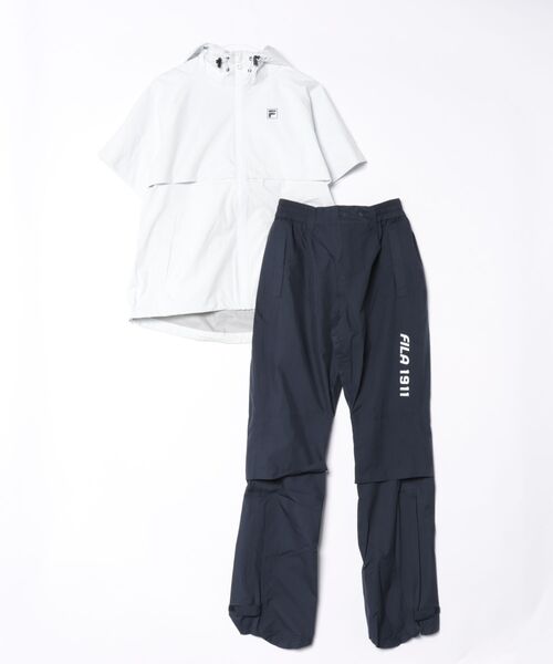 FILA GOLF(フィラゴルフ )の「【FILA GOLF:フィラゴルフ】レディースレインウェア 長袖・半袖2WAY仕様 ゴルフ 通勤 アウトドア(セットアップ・レディース・ホワイト/ネイビー・X-LARGE/LARGE/MEDIUM)」の5枚目の写真