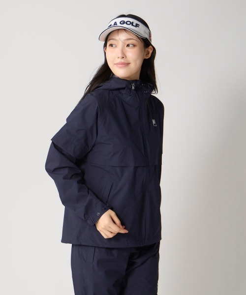 FILA GOLF(フィラゴルフ )の「【FILA GOLF:フィラゴルフ】レディースレインウェア 長袖・半袖2WAY仕様 ゴルフ 通勤 アウトドア(セットアップ・レディース・ホワイト/ネイビー・X-LARGE/LARGE/MEDIUM)」の13枚目の写真