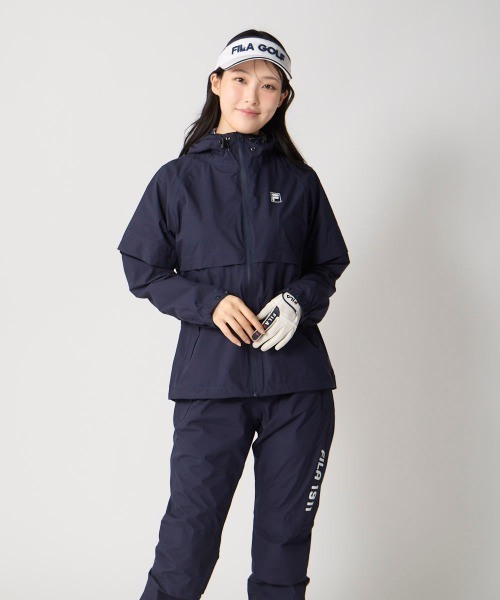 FILA GOLF(フィラゴルフ )の「【FILA GOLF:フィラゴルフ】レディースレインウェア 長袖・半袖2WAY仕様 ゴルフ 通勤 アウトドア(セットアップ・レディース・ホワイト/ネイビー・X-LARGE/LARGE/MEDIUM)」の12枚目の写真