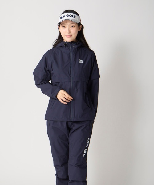 FILA GOLF(フィラゴルフ )の「【FILA GOLF:フィラゴルフ】レディースレインウェア 長袖・半袖2WAY仕様 ゴルフ 通勤 アウトドア(セットアップ・レディース・ホワイト/ネイビー・X-LARGE/LARGE/MEDIUM)」の11枚目の写真