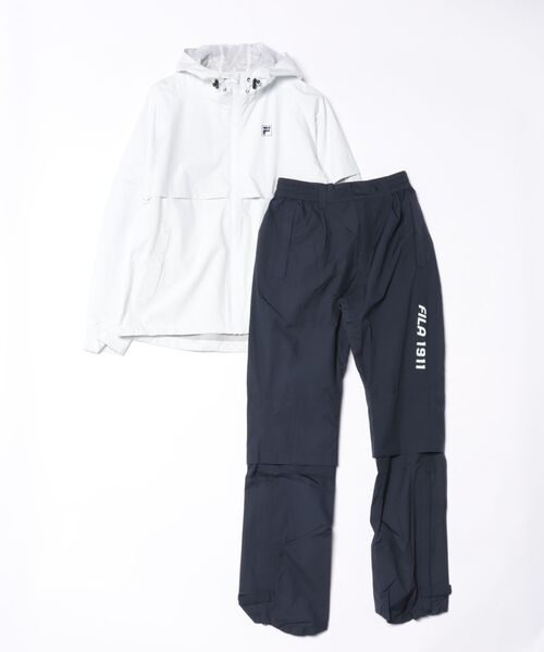 FILA GOLF(フィラゴルフ )の「【FILA GOLF:フィラゴルフ】レディースレインウェア 長袖・半袖2WAY仕様 ゴルフ 通勤 アウトドア(セットアップ・レディース・ホワイト/ネイビー・X-LARGE/LARGE/MEDIUM)」の4枚目の写真