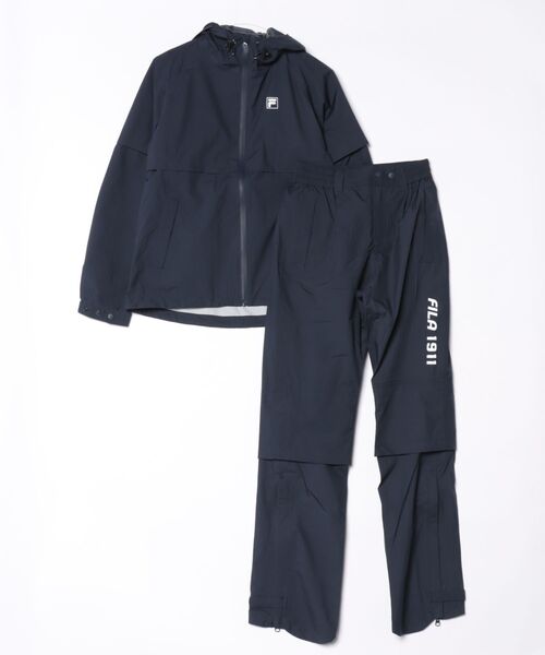 FILA GOLF(フィラゴルフ )の「【FILA GOLF:フィラゴルフ】レディースレインウェア 長袖・半袖2WAY仕様 ゴルフ 通勤 アウトドア(セットアップ・レディース・ホワイト/ネイビー・X-LARGE/LARGE/MEDIUM)」の3枚目の写真
