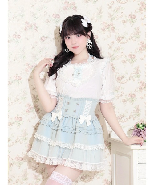 NOEMIE(ノエミー)の「ハートスピンドルチョーカーカットソー(Tシャツ/カットソー・レディース・ピンク/ブラック/サックスブルー・M)」の3枚目の写真