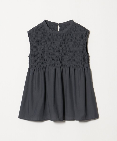 A DAY IN THE LIFE UNITED ARROWS(アデイインザライフユナイテッドアローズ)の「シャーリング ペプラム ノースリーブブラウス <A DAY IN THE LIFE>(シャツ/ブラウス・レディース・オフホワイト/ダークグレー/コバルトブルー・FREE)」の2枚目の写真