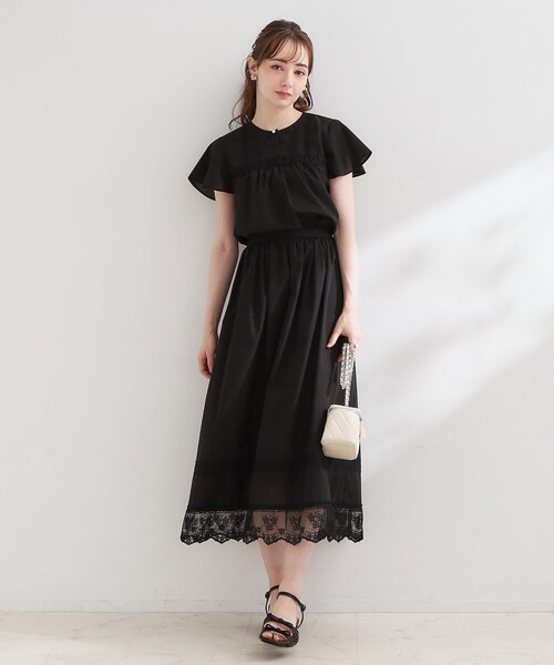 couture brooch(クチュールブローチ)の「【洗える】レース使いブラウス(シャツ/ブラウス・レディース・ブラック/オフホワイト・38/36/40/42)」の10枚目の写真