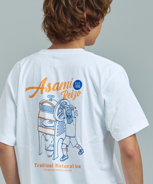 Duckster(ダックスター)の「952407 阿左美冷蔵コラボS/STEE(かき氷機)(Tシャツ/カットソー・メンズ・ブルー系/ライトグレー/ホワイト・XL/L/M)」の6枚目の写真