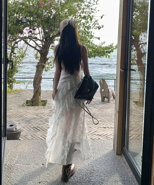 HALEY PESCA(ヘーリーペスカ)の「HALEY PESCA/レースティアード アシンメトリーキャミワンピース(ワンピース・レディース・ホワイト・SMALL/MEDIUM)」の12枚目の写真