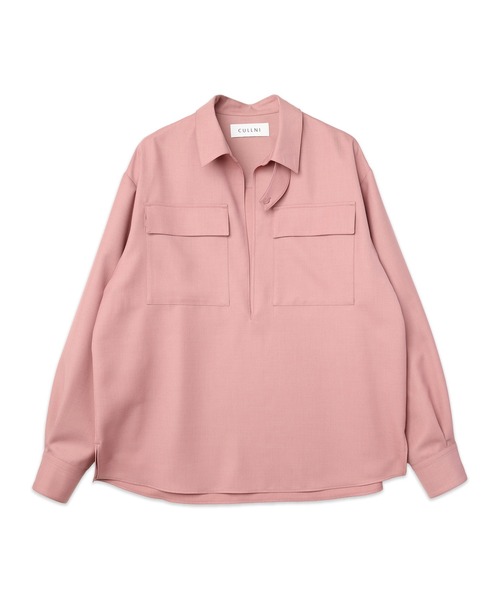 CULLNI(クルニ)の「Dry Gabardine Skipper Collar Long Sleeve Shirt(シャツ/ブラウス・メンズ・ピンク/ブラック/ネイビー/グレー・2/1/0)」の18枚目の写真
