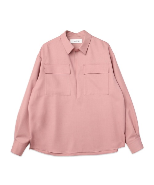 CULLNI(クルニ)の「Dry Gabardine Skipper Collar Long Sleeve Shirt(シャツ/ブラウス・メンズ・ピンク/ブラック/ネイビー/グレー・2/1/0)」の19枚目の写真