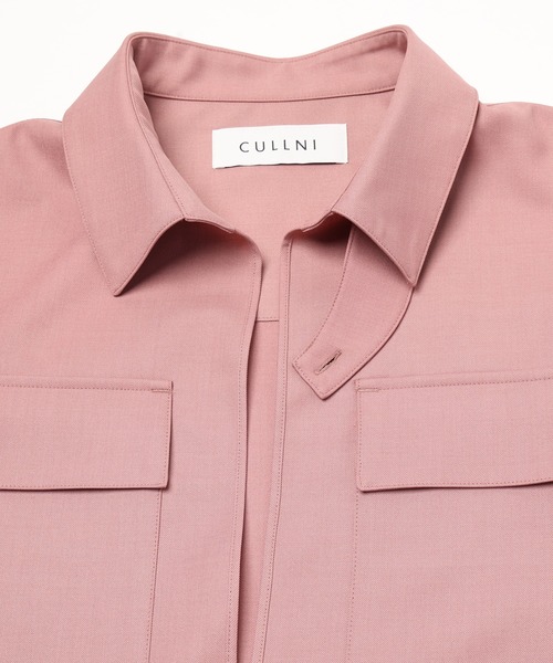 CULLNI(クルニ)の「Dry Gabardine Skipper Collar Long Sleeve Shirt(シャツ/ブラウス・メンズ・ピンク/ブラック/ネイビー/グレー・2/1/0)」の20枚目の写真