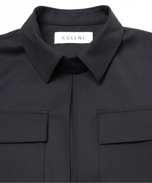 CULLNI(クルニ)の「Dry Gabardine Skipper Collar Long Sleeve Shirt(シャツ/ブラウス・メンズ・ピンク/ブラック/ネイビー/グレー・2/1/0)」の7枚目の写真