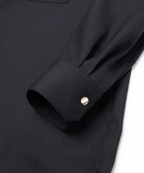 CULLNI(クルニ)の「Dry Gabardine Skipper Collar Long Sleeve Shirt(シャツ/ブラウス・メンズ・ピンク/ブラック/ネイビー/グレー・2/1/0)」の9枚目の写真