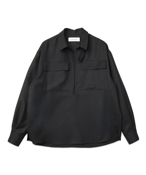 CULLNI(クルニ)の「Dry Gabardine Skipper Collar Long Sleeve Shirt(シャツ/ブラウス・メンズ・ピンク/ブラック/ネイビー/グレー・2/1/0)」の10枚目の写真