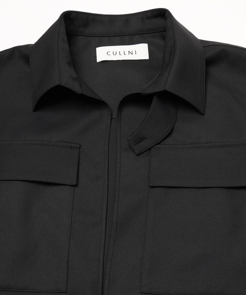 CULLNI(クルニ)の「Dry Gabardine Skipper Collar Long Sleeve Shirt(シャツ/ブラウス・メンズ・ピンク/ブラック/ネイビー/グレー・2/1/0)」の12枚目の写真