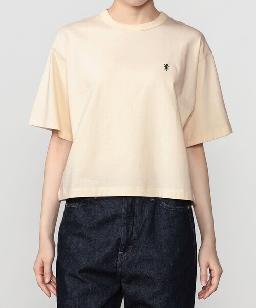 GYMPHLEX(ジムフレックス)の「Gymphlex | コットン天竺 クルーネック 半袖Tシャツ WOMEN(Tシャツ/カットソー・レディース・ブラウン/ピンク/アイボリー・14)」の2枚目の写真