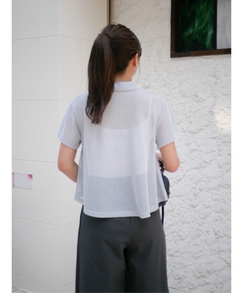 BeBeoD（べベッド）の「ハーフジップメッシュポロトップス（Tシャツ/カットソー・レディース・グレー/ブラック/ホワイト・フリー）」の14枚目の写真