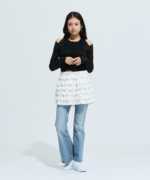 adidas（アディダス）の「レース フリル ミニスカート / アディダスオリジナルス adidas Originals（スカート・レディース・ホワイト・XX-LARGE/3XL/LARGE/MEDIUM/SMALL/X-LARGE）」の8枚目の写真
