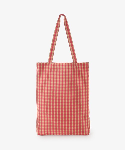 Afternoon Tea（アフタヌーンティー）の「ロゴプリントトートバッグ M ギンガムチェック（トートバッグ・レディース・レッド・ONE SIZE）」の2枚目の写真