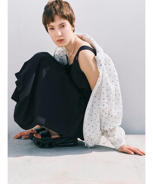 emmi(エミ)の「ドットジャガードブルゾン(ブルゾン・レディース・ブラック/ホワイト・F)」の3枚目の写真