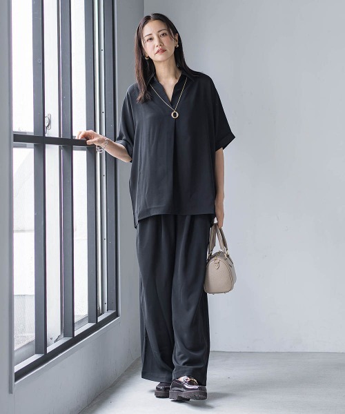 LAUTREAMONT(ロートレアモン)の「【WEB限定】クールアップブラウス≪セット着用可≫(シャツ/ブラウス・レディース・ホワイト/チャコールグレー/ブラック/ライトブルー・7号/9号)」の5枚目の写真
