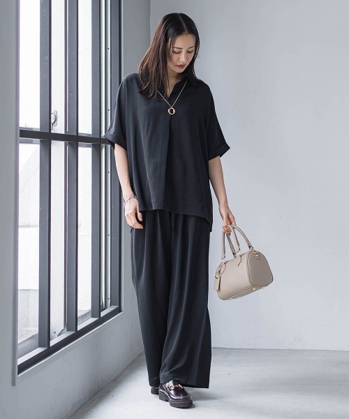LAUTREAMONT(ロートレアモン)の「【WEB限定】クールアップブラウス≪セット着用可≫(シャツ/ブラウス・レディース・ホワイト/チャコールグレー/ブラック/ライトブルー・7号/9号)」の6枚目の写真