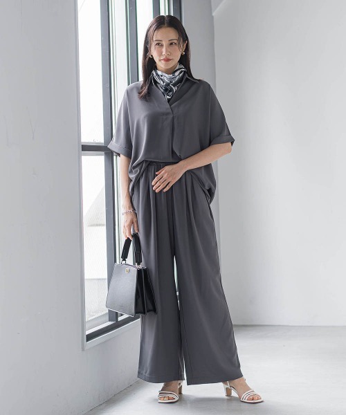 LAUTREAMONT(ロートレアモン)の「【WEB限定】クールアップブラウス≪セット着用可≫(シャツ/ブラウス・レディース・ホワイト/チャコールグレー/ブラック/ライトブルー・7号/9号)」の16枚目の写真