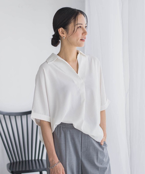 LAUTREAMONT(ロートレアモン)の「【WEB限定】クールアップブラウス≪セット着用可≫(シャツ/ブラウス・レディース・ホワイト/チャコールグレー/ブラック/ライトブルー・7号/9号)」の22枚目の写真