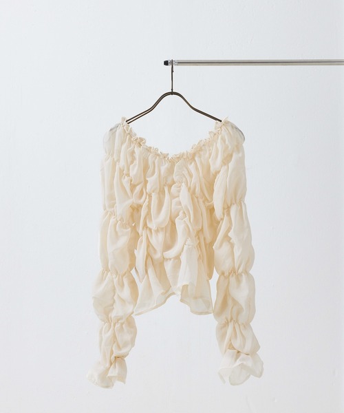 en CAnAF(エンカナフ)の「マルチウェイ シフォン長袖シャーリングブラウス(シャツ/ブラウス・レディース・ブラウン/アイボリー/ブラック・フリー)」の12枚目の写真
