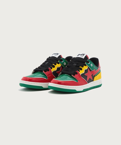 A BATHING APE(アベイシングエイプ)の「SK8 STA #2(スニーカー・メンズ・ピンク/グリーン/レッド・8.5/11/12/10/8/9.5/9)」の2枚目の写真