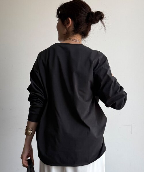 DouDou（ドゥドゥ）の「【WEB限定】オーガンジーロゴロングスリーブTEE（Tシャツ/カットソー・レディース・モカ/チャコールグレー/アイボリー・FREE）」の21枚目の写真