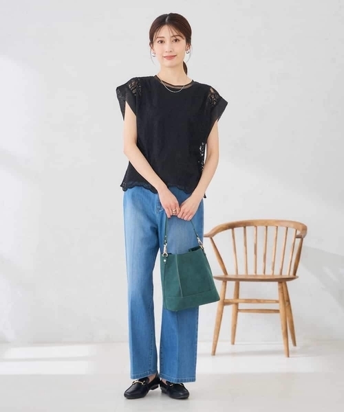 a.v.v(アーヴェヴェ)の「ストレッチデニムワイドパンツ(その他パンツ・レディース・ブルー/ネイビー・40/38/36/42/34)」の6枚目の写真