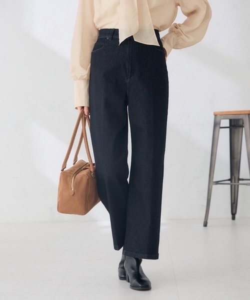 a.v.v(アーヴェヴェ)の「ストレッチデニムワイドパンツ(その他パンツ・レディース・ブルー/ネイビー・40/38/36/42/34)」の9枚目の写真