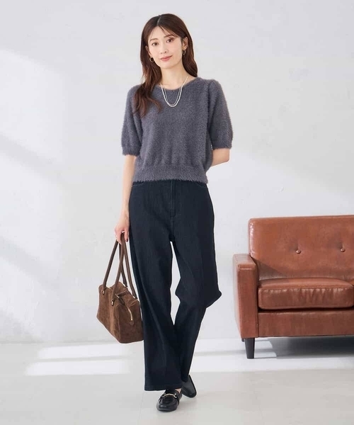 a.v.v(アーヴェヴェ)の「ストレッチデニムワイドパンツ(その他パンツ・レディース・ブルー/ネイビー・40/38/36/42/34)」の12枚目の写真