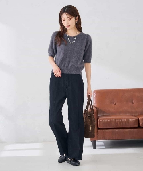a.v.v(アーヴェヴェ)の「ストレッチデニムワイドパンツ(その他パンツ・レディース・ブルー/ネイビー・40/38/36/42/34)」の14枚目の写真