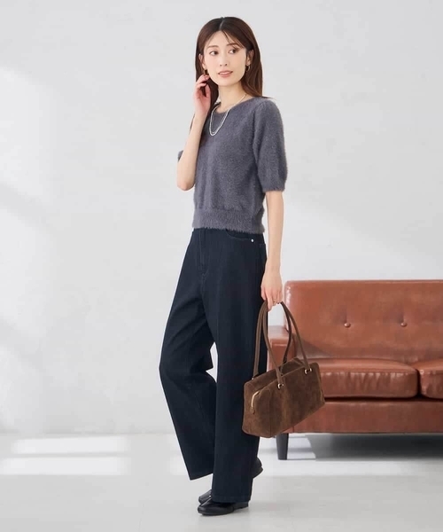 a.v.v(アーヴェヴェ)の「ストレッチデニムワイドパンツ(その他パンツ・レディース・ブルー/ネイビー・40/38/36/42/34)」の17枚目の写真
