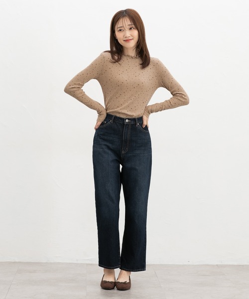 Honeys（ハニーズ）の「総柄ハイネックＴシャツ（Tシャツ/カットソー・レディース・ブラック系その他2/ライトグリーン系1/ホワイト×イエロー/オレンジ系その他2/グレー系1・L/LL/M/S）」の8枚目の写真