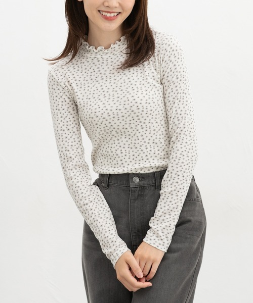 Honeys（ハニーズ）の「総柄ハイネックＴシャツ（Tシャツ/カットソー・レディース・ブラック系その他2/ライトグリーン系1/ホワイト×イエロー/オレンジ系その他2/グレー系1・L/LL/M/S）」の11枚目の写真