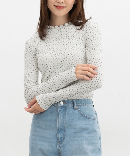 Honeys（ハニーズ）の「総柄ハイネックＴシャツ（Tシャツ/カットソー・レディース・ブラック系その他2/ライトグリーン系1/ホワイト×イエロー/オレンジ系その他2/グレー系1・L/LL/M/S）」の13枚目の写真