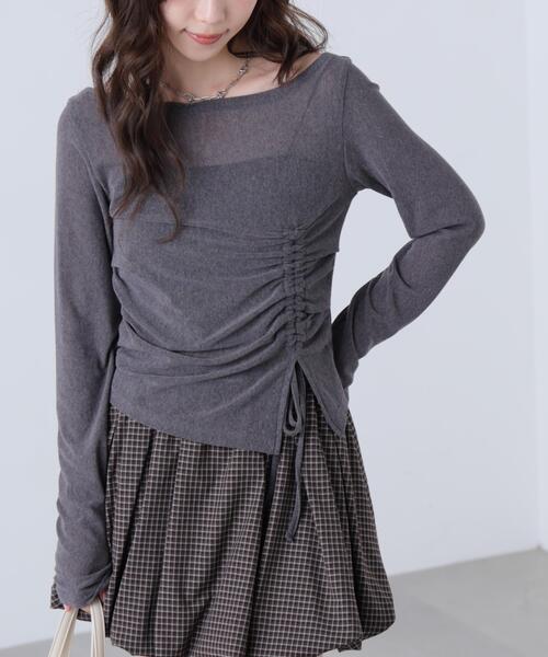 FREE'S MART(フリーズマート)の「◆アシメドロストチェックカットソー(Tシャツ/カットソー・レディース・グレー/ホワイト系その他/ブラウン系その他2・FREE)」の5枚目の写真