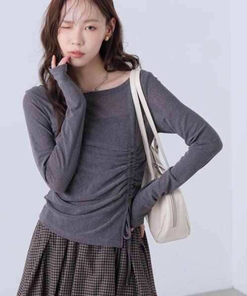 FREE'S MART(フリーズマート)の「◆アシメドロストチェックカットソー(Tシャツ/カットソー・レディース・グレー/ホワイト系その他/ブラウン系その他2・FREE)」の8枚目の写真
