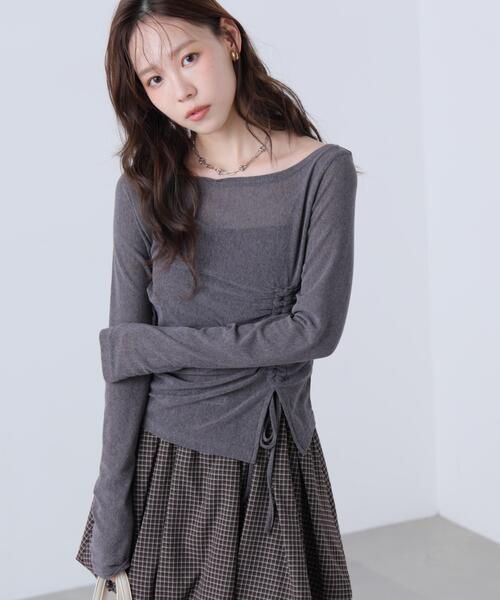FREE'S MART(フリーズマート)の「◆アシメドロストチェックカットソー(Tシャツ/カットソー・レディース・グレー/ホワイト系その他/ブラウン系その他2・FREE)」の9枚目の写真