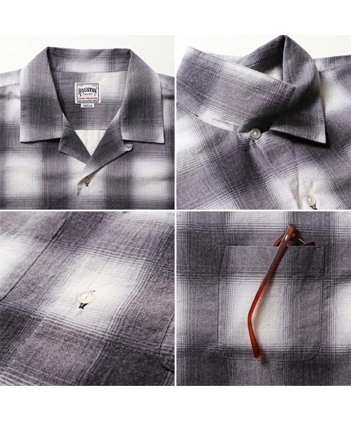 Revo.(レボ)の「【7色展開】HOUSTON ヒューストン PRINT FLANNEL O/C SHIRT プリント フランネル オンブレチェック オープンカラーシャツ 長袖(シャツ/ブラウス・メンズ・パープル/ブラック/レッド/ブラウン/ブルー/グリーン/オレンジ・M/L/XL)」の9枚目の写真