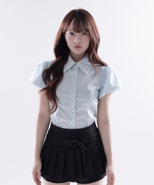 Melviianne(メルヴィアンヌ)の「Con tour fit shirts(シャツ/ブラウス・レディース・White/LT.Blue・SMALL/MEDIUM)」の5枚目の写真